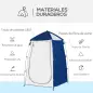 Tienda de Ducha Camping Portátil UV25 Tienda Instantánea con Ventana Bolsillo y Bolsa de Transporte 123x121x198 cm Azul
