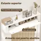 Cubre Radiadores con Puerta Abatible y Ratán Compartimento Diseño Bohemio para Salón Dormitorio Blanco