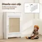 Cubre Radiadores con Puerta Abatible y Ratán Compartimento Diseño Bohemio para Salón Dormitorio Blanco