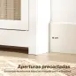Cubre Radiadores con Puerta Abatible y Ratán Compartimento Diseño Bohemio para Salón Dormitorio Blanco