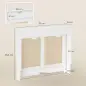 Cubre Radiadores con Puertas Abatibles y Ratán 2 Compartimentos Diseño Bohemio para Salón Dormitorio Blanco