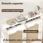 Cubre Radiadores con Puertas Abatibles y Ratán 2 Compartimentos Diseño Bohemio para Salón Dormitorio Blanco