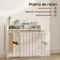 Cubre Radiadores con Puertas Abatibles y Ratán 2 Compartimentos Diseño Bohemio para Salón Dormitorio Blanco