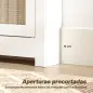 Cubre Radiadores con Puertas Abatibles y Ratán 2 Compartimentos Diseño Bohemio para Salón Dormitorio Blanco