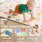 Alfombra Bebé Acolchada Plegable Reversible 150x180 cm Tapete de Actividades Bebé XPE Impermeable Multicolor