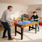 Mesa Multijuegos 5 en 1 con Futbolines para Niños Billar Ping-pong Hockey y Baloncesto 134x108x144 cm Natural y Negro