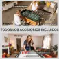 Mesa Multijuegos 5 en 1 con Futbolines para Niños Billar Ping-pong Hockey y Baloncesto 134x108x144 cm Natural y Negro