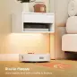 Juego de 2 Mesitas de Noche Flotantes con Luces LED RGB Control de APP Cajón Estante Abierto 37x32x21 cm Blanco