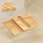 Bandeja de Brazo para Sofá de Bambú Plegable y Flexible con Base Antideslizante para Aperitivos Teléfonos y Bebidas