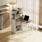 Escritorio Plegable con Estantería con 4 Estantes Mesa de Ordenador para Estudio Oficina Casa 105x60x127 cm Natural Escritorio Plegable con Estantería con 4 Estantes Mesa de Ordenador para Estudio Oficina Casa 105x60x127 cm Natural