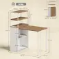 Escritorio Plegable con Estantería con 4 Estantes Mesa de Ordenador para Estudio Oficina Casa 105x60x127 cm Natural Escritorio Plegable con Estantería con 4 Estantes Mesa de Ordenador para Estudio Oficina Casa 105x60x127 cm Natural