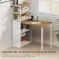 Escritorio Plegable con Estantería con 4 Estantes Mesa de Ordenador para Estudio Oficina Casa 105x60x127 cm Natural Escritorio Plegable con Estantería con 4 Estantes Mesa de Ordenador para Estudio Oficina Casa 105x60x127 cm Natural
