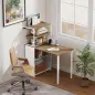 Escritorio Plegable con Estantería con 4 Estantes Mesa de Ordenador para Estudio Oficina Casa 105x60x127 cm Natural Escritorio Plegable con Estantería con 4 Estantes Mesa de Ordenador para Estudio Oficina Casa 105x60x127 cm Natural