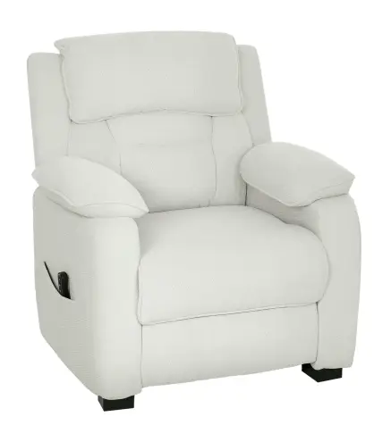 Sillón relax eléctrico sillón reclinable puerto USB reposapiés bolsillos laterales mando a distancia 86x90x103cm crema