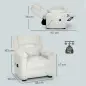 Sillón relax eléctrico sillón reclinable puerto USB reposapiés bolsillos laterales mando a distancia 86x90x103cm crema