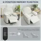 Sillón relax eléctrico sillón reclinable puerto USB reposapiés bolsillos laterales mando a distancia 86x90x103cm crema