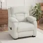 Sillón relax eléctrico sillón reclinable puerto USB reposapiés bolsillos laterales mando a distancia 86x90x103cm crema