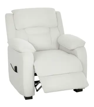 Sillón relax eléctrico sillón reclinable puerto USB reposapiés bolsillos laterales mando a distancia 86x90x103cm crema