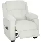 Sillón relax eléctrico sillón reclinable puerto USB reposapiés bolsillos laterales mando a distancia 86x90x103cm crema
