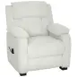 Sillón relax eléctrico sillón reclinable puerto USB reposapiés bolsillos laterales mando a distancia 86x90x103cm crema