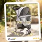 Carrito para Perros Pequeños Plegable hasta 10 kg con 3 Ruedas Capota Ajustable Cesta Ventanas de Malla Portavasos Gris Carrito para Perros Pequeños Plegable hasta 10 kg con 3 Ruedas Capota Ajustable Cesta Ventanas de Malla Portavasos Gris