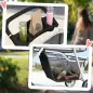 Carrito para Perros Pequeños Plegable hasta 10 kg con 3 Ruedas Capota Ajustable Cesta Ventanas de Malla Portavasos Gris Carrito para Perros Pequeños Plegable hasta 10 kg con 3 Ruedas Capota Ajustable Cesta Ventanas de Malla Portavasos Gris