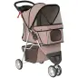 Carrito para Perros Pequeños con Cesta de Almacenaje Ventanas de Malla y Cinturón de Seguridad 77x44x102 cm Café Carrito para Perros Pequeños con Cesta de Almacenaje Ventanas de Malla y Cinturón de Seguridad 77x44x102 cm Café