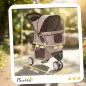 Carrito para Perros Pequeños con Cesta de Almacenaje Ventanas de Malla y Cinturón de Seguridad 77x44x102 cm Café Carrito para Perros Pequeños con Cesta de Almacenaje Ventanas de Malla y Cinturón de Seguridad 77x44x102 cm Café
