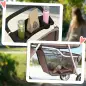 Carrito para Perros Pequeños con Cesta de Almacenaje Ventanas de Malla y Cinturón de Seguridad 77x44x102 cm Café Carrito para Perros Pequeños con Cesta de Almacenaje Ventanas de Malla y Cinturón de Seguridad 77x44x102 cm Café