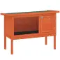 Conejera de Madera Jaula para Conejos Medianos con Techo Asfáltico Abatible Bandeja Extraíble Puerta Naranja Conejera de Madera Jaula para Conejos Medianos con Techo Asfáltico Abatible Bandeja Extraíble Puerta Naranja