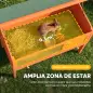 Conejera de Madera Jaula para Conejos Medianos con Techo Asfáltico Abatible Bandeja Extraíble Puerta Naranja Conejera de Madera Jaula para Conejos Medianos con Techo Asfáltico Abatible Bandeja Extraíble Puerta Naranja