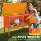 Conejera de Madera Jaula para Conejos Medianos con Techo Asfáltico Abatible Bandeja Extraíble Puerta Naranja Conejera de Madera Jaula para Conejos Medianos con Techo Asfáltico Abatible Bandeja Extraíble Puerta Naranja