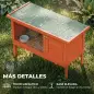Conejera de Madera Jaula para Conejos Medianos con Techo Asfáltico Abatible Bandeja Extraíble Puerta Naranja Conejera de Madera Jaula para Conejos Medianos con Techo Asfáltico Abatible Bandeja Extraíble Puerta Naranja