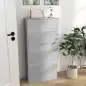 Zapatero Estrecho con 3 Puertas Abatibles Zapatero Entrada Recibidor Estantes Ajustables para 12 Pares de Zapatos Gris