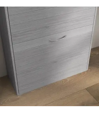 Zapatero Estrecho con 3 Puertas Abatibles Zapatero Entrada Recibidor Estantes Ajustables para 12 Pares de Zapatos Gris