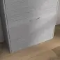 Zapatero Estrecho con 3 Puertas Abatibles Zapatero Entrada Recibidor Estantes Ajustables para 12 Pares de Zapatos Gris