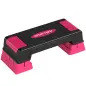 Step de Aeróbic Step para Fitness con Altura Ajustable de 12/17,5/22,5 cm Carga 250 kg para Casa Gimnasio Rosa