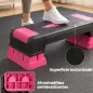 Step de Aeróbic Step para Fitness con Altura Ajustable de 12/17,5/22,5 cm Carga 250 kg para Casa Gimnasio Rosa
