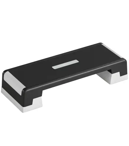Step de Aeróbic Step para Fitness con Altura Ajustable de 15/20/25 cm Carga 250 kg para Casa Gimnasio Negro