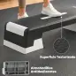 Step de Aeróbic Step para Fitness con Altura Ajustable de 15/20/25 cm Carga 250 kg para Casa Gimnasio Negro