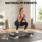 Step de Aeróbic Step para Fitness con Altura Ajustable de 15/20/25 cm Carga 250 kg para Casa Gimnasio Negro