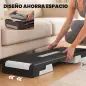 Step de Aeróbic Step para Fitness con Altura Ajustable de 15/20/25 cm Carga 250 kg para Casa Gimnasio Negro