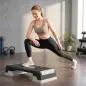 Step de Aeróbic Step para Fitness con Altura Ajustable de 15/20/25 cm Carga 250 kg para Casa Gimnasio Negro