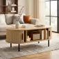 Mesa de Centro con Puertas de Tambor Deslizantes Mesa de Café Ovalada con Almacenamiento Oculto 100x55x40 cm Natural Mesa de Centro con Puertas de Tambor Deslizantes Mesa de Café Ovalada con Almacenamiento Oculto 100x55x40 cm Natural