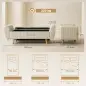 Banco Almacenaje 150 cm Tapizado en Pana Banco Pie de Cama con Brazos Redondeados y Patas de Madera Beige