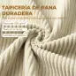 Banco Almacenaje 150 cm Tapizado en Pana Banco Pie de Cama con Brazos Redondeados y Patas de Madera Beige