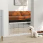 Barrera de Seguridad para Perros Pequeños Extensible 67-93,5 cm Altura 45 cm para Puertas y Escaleras Blanco Barrera de Seguridad para Perros Pequeños Extensible 67-93,5 cm Altura 45 cm para Puertas y Escaleras Blanco
