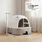 Arenero para Gatos L Caja de Arena para Gatos con Tapa Extraíble y Bandeja de Acero Inoxidable Extraíble Pala Gris