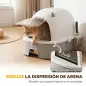 Arenero para Gatos L Caja de Arena para Gatos con Tapa Extraíble y Bandeja de Acero Inoxidable Extraíble Pala Gris