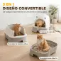 Arenero para Gatos L Caja de Arena para Gatos con Tapa Extraíble y Bandeja de Acero Inoxidable Extraíble Pala Gris